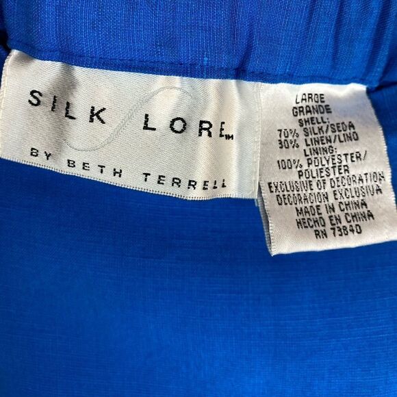 Silk Lore | Blue polka dot skirt Sz L - Picture 4 of 5